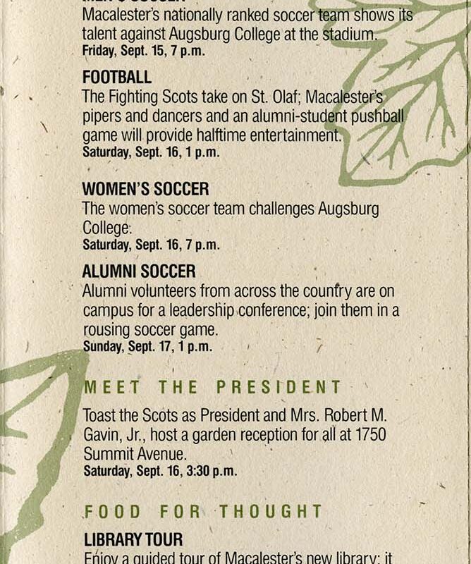 Homecoming Program 1989
